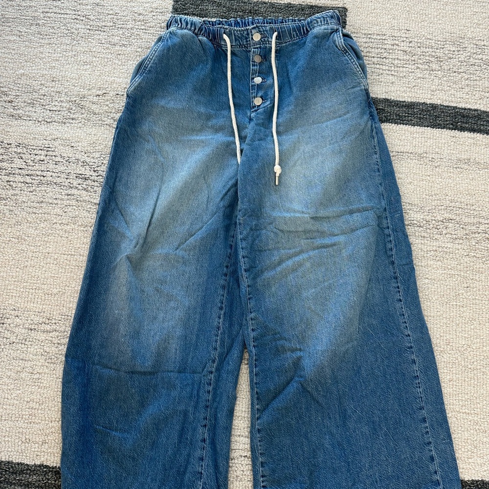 Anthropologie Pilcro pull on drawstring wide leg jeans new no tags sz small